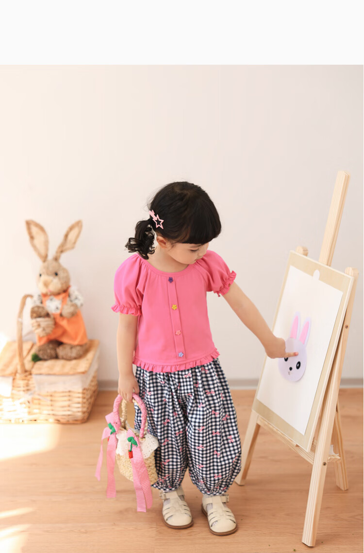 LUSON Baby Girl Pants, 2025 Summer New Stylish All-Over Print Joggers, Infant Mosquito-Proof Trousers 26