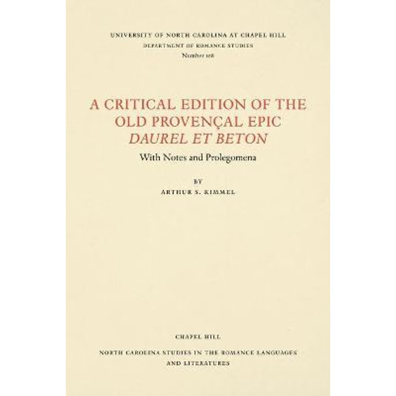 按需印刷A Critical Edition of the Old Proven?al Epic Daurel et Beton[9780807891087]