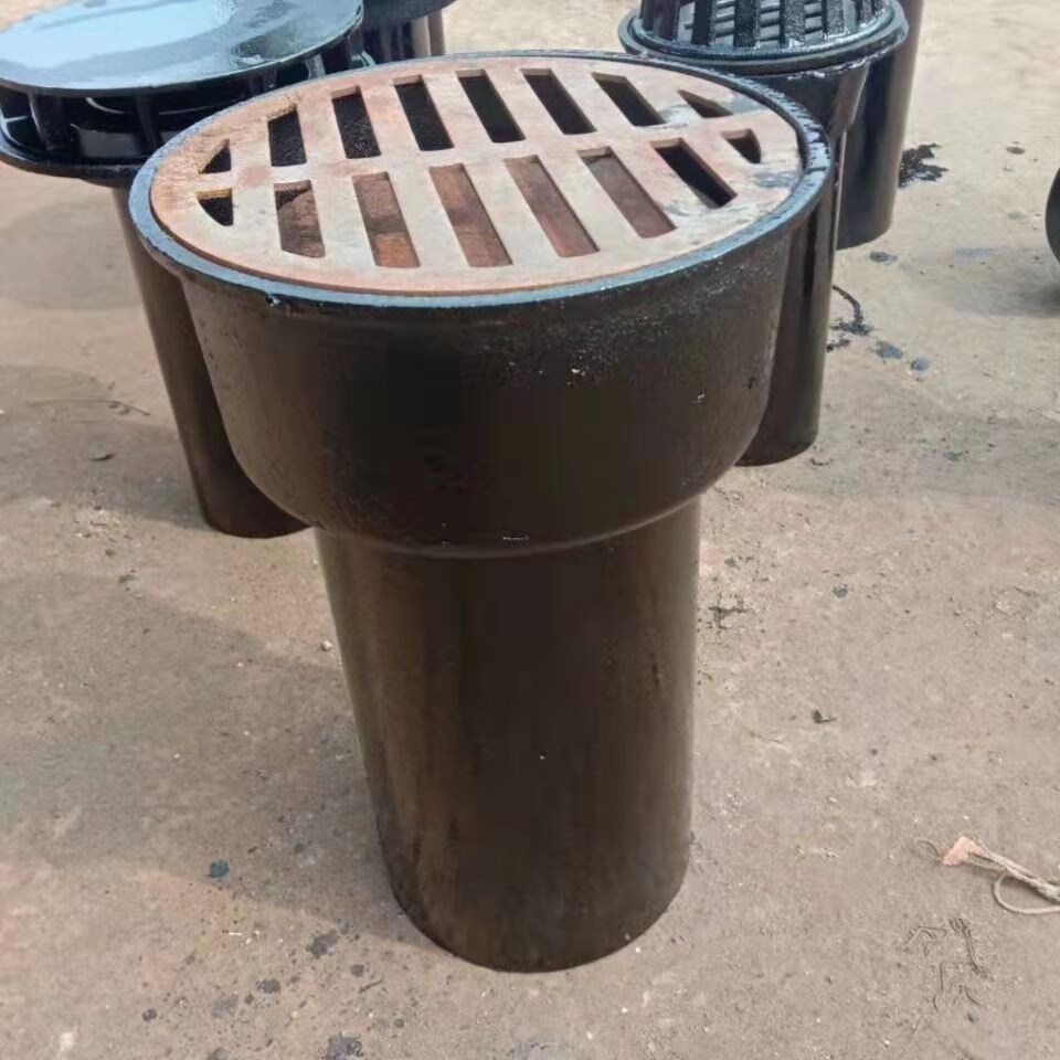 铸铁深水封地漏dn50 75 100 150 200一体圆形直通扣碗防臭地漏 dn150