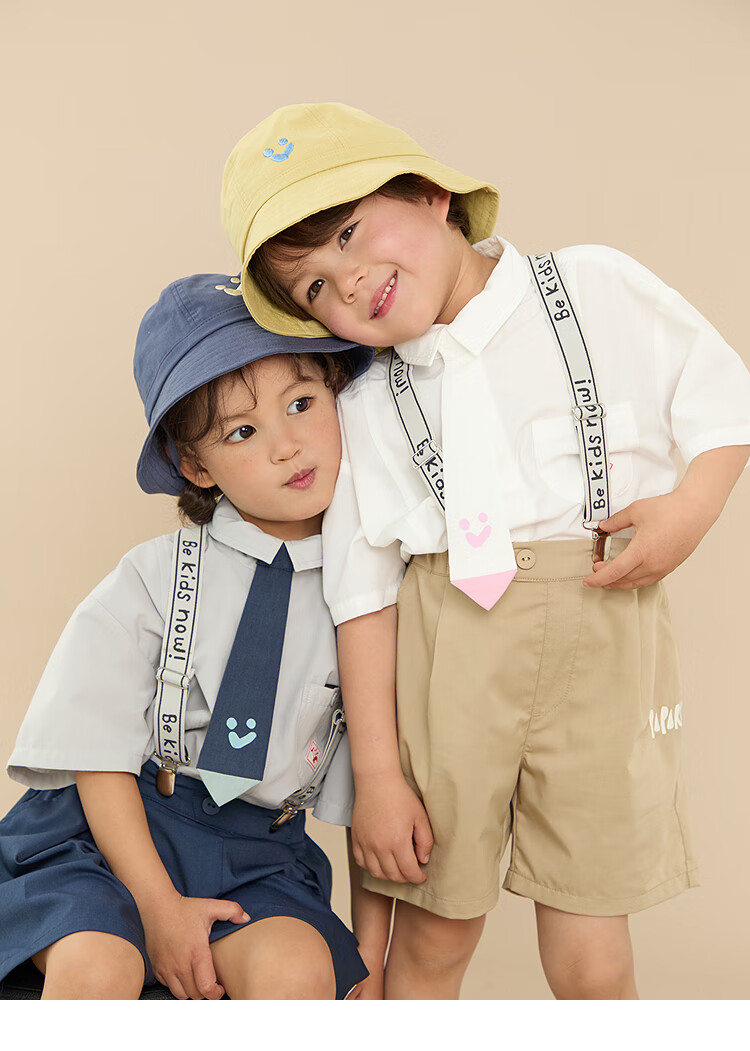 Papa Spring Children's Pants, Boys And Girls Preppy Style Versatile Kindergarten Shorts, Navy Blue-Short Pants, 120cm 16