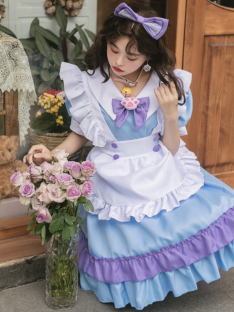 uosu奇迹暖暖女仆装cos可爱风女装大佬洛丽塔佣lolita连衣裙大码uosu