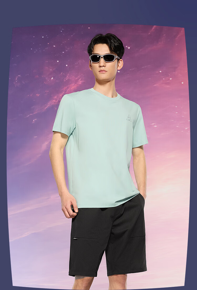 HLA Men's T-Shirt, Three-Body Collaboration Series, Round Neck, Cool-Feeling Short Sleeve, for Summer [Quality Assurance] 11