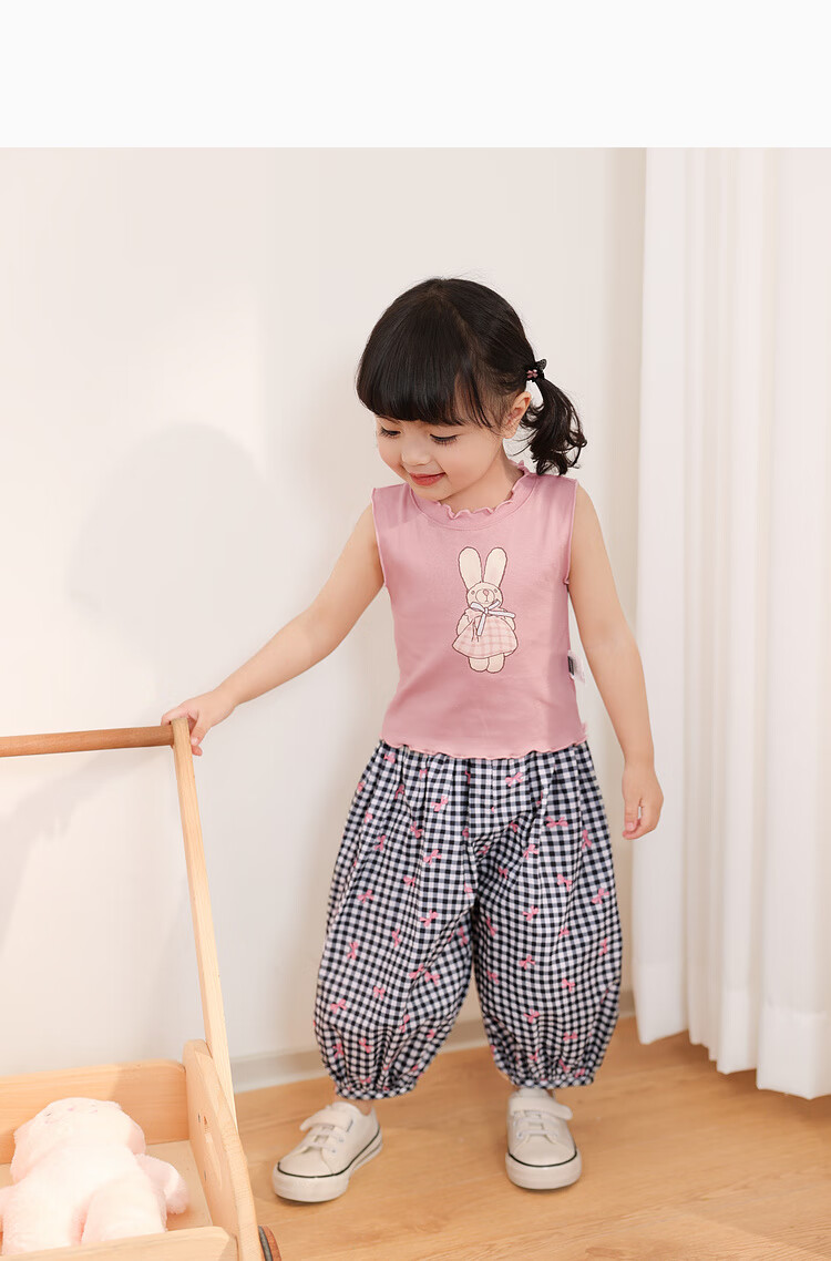 LUSON Baby Girl Pants, 2025 Summer New Stylish All-Over Print Joggers, Infant Mosquito-Proof Trousers 32