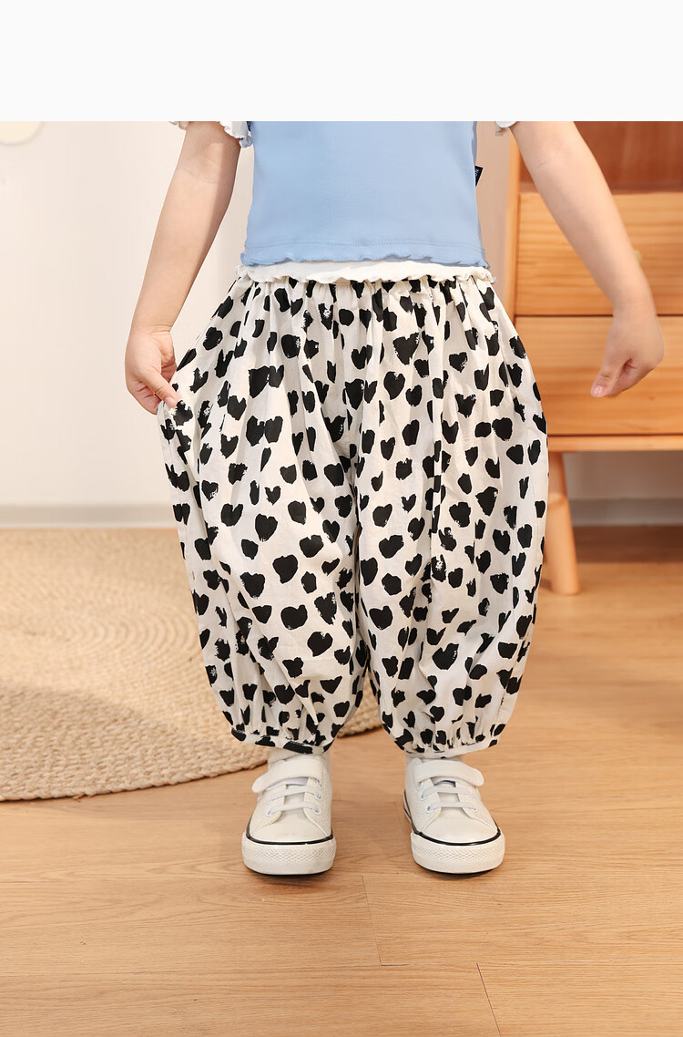 LUSON Baby Girl Pants, 2025 Summer New Stylish All-Over Print Joggers, Infant Mosquito-Proof Trousers 40