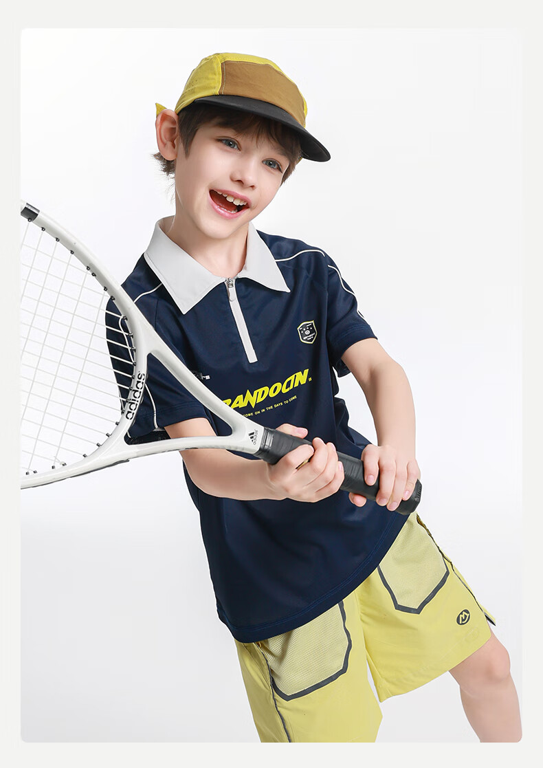 BANDOCIN Boys' Sports Polo Shirt, Summer Lightweight Stylish New Design, Children's Summer Short-Sleeve T-Shirt, Sunshine Orange, Size 140 16