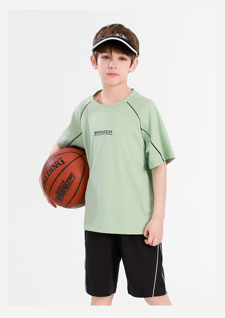 BANDOCIN Boys' Sports Quick-Dry Clothing Set, Summer Thin Style for Older Children, 2026 New Model, Glacier White, Size 170 15
