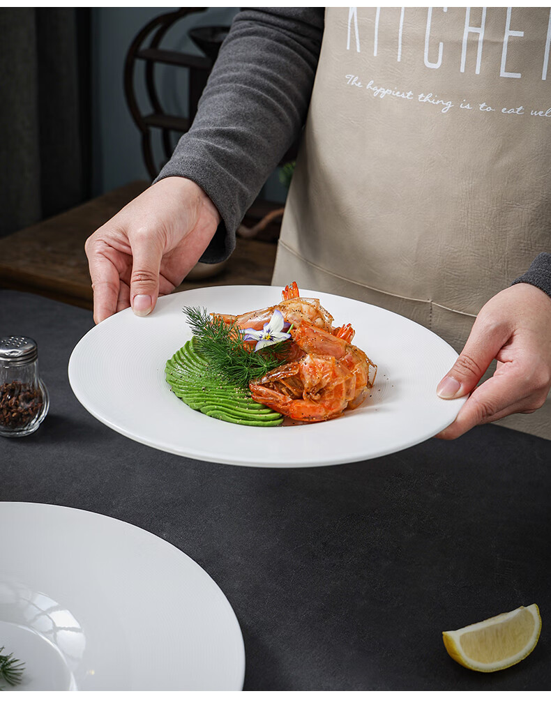 驰度位菜位上菜盘12寸白色盘子高级感摆盘酒店饭店专用大董意境菜创意