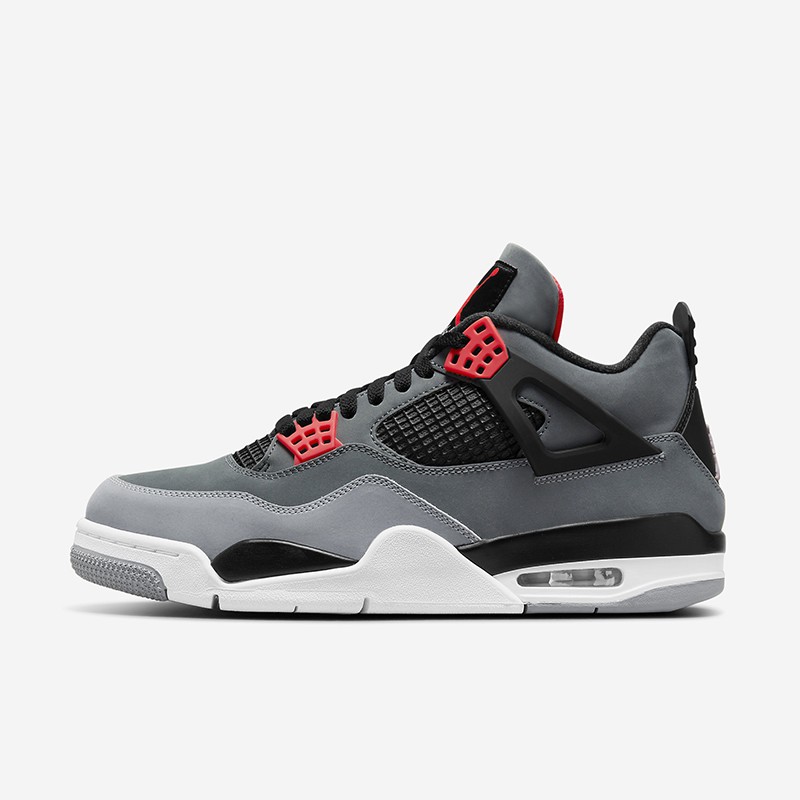 耐克nike air jordan 4 aj乔4 黑灰红 男子复古篮球鞋 dh6927-061 40