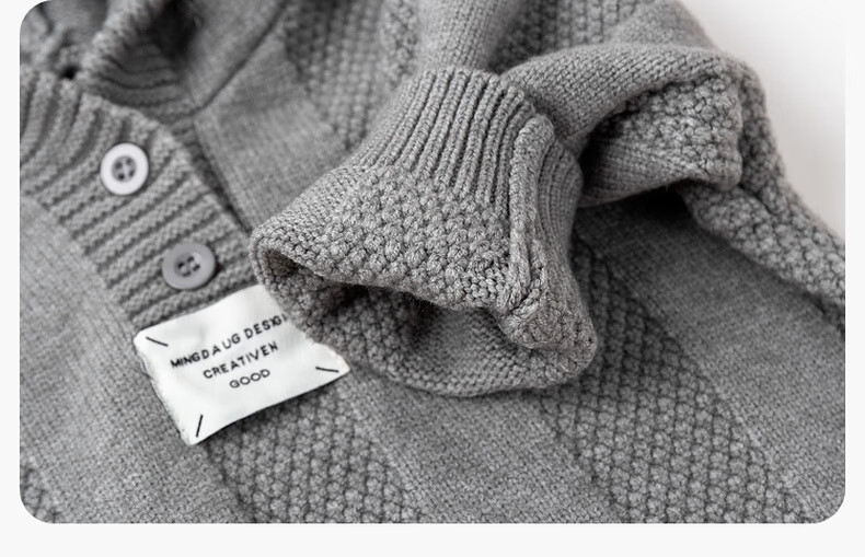 Dudu Baby Hooded Sweater Winter Kids Pullover Top Boys Girls Autumn Winter Clothing Gray 120 13