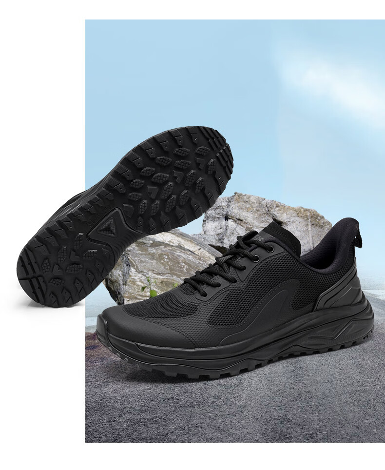 Qiangren Outdoor Fitness Sports Men's Shoes 3515 Lightweight Cushioning Mesh Running Shoes New Breathable Training Shoes Black 40 10