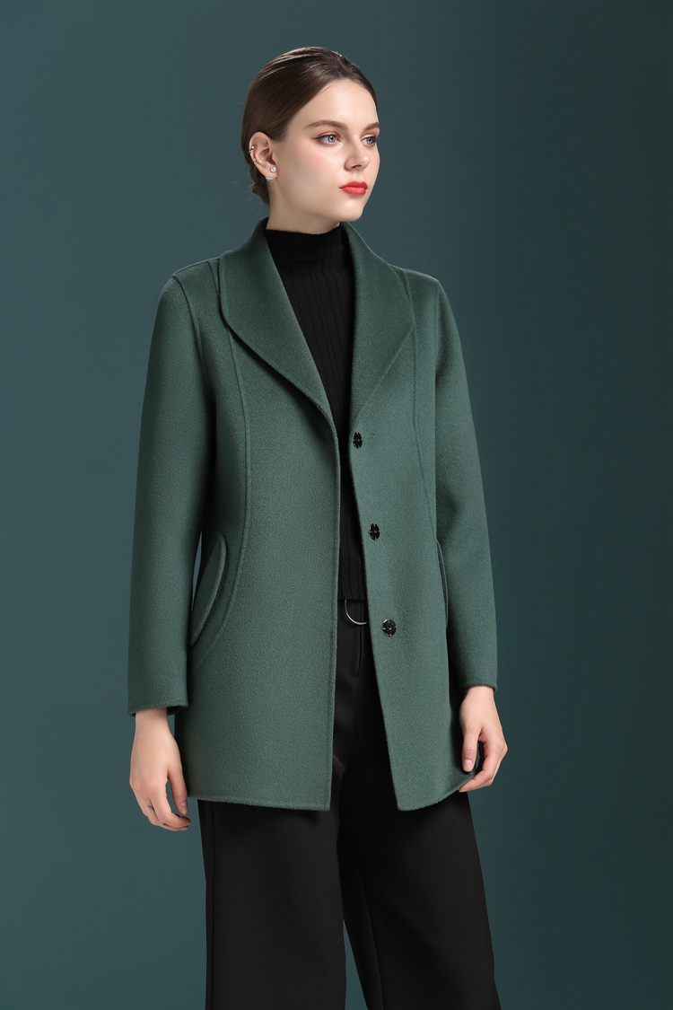 女士双面绒羊绒毛呢子大衣中老年女妈妈装2018春秋冬季新款女韩版显瘦