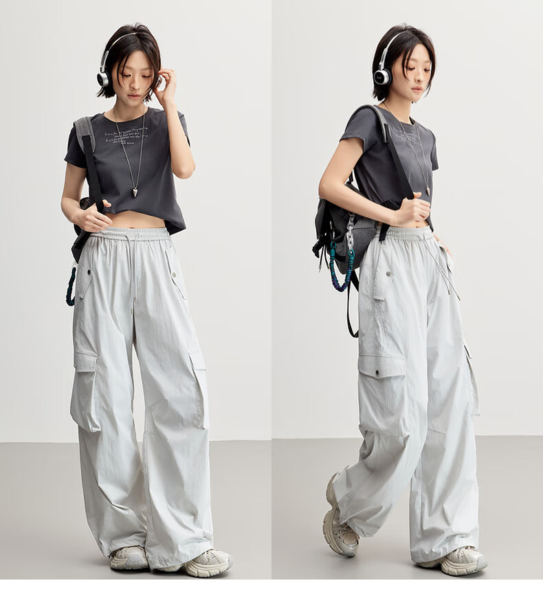 MEIYANG Kongjing Casual Pants, Air-Change UPF100+ Cargo Pants [Small 70 in Stock], Blue-Purple Extended Version, XL 26