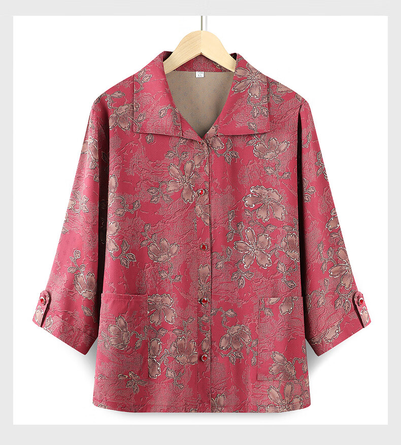 Yalu Grandma Style 2026 New Women's Middle-Aged and Elderly Shirt Summer Thin Suit for 60-70 Year Old Moms 11