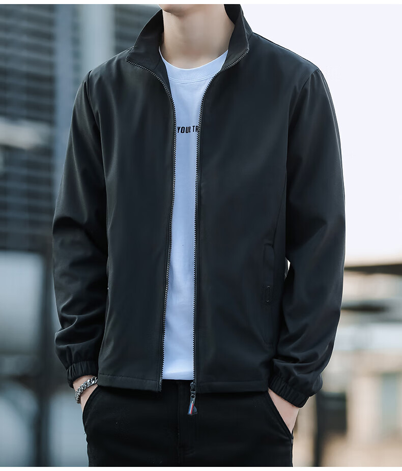 TUCANO [Windproof And Structured] Jacket for Men, Summer Business Loose Casual Sports Daily Trendy Solid Color Jacket, Black, Size M 15