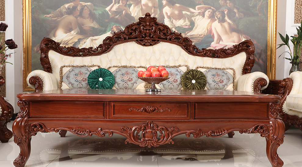 木中央红木家具非洲花梨学名刺猬紫檀欧式沙发奢侈牛皮沙发124组合