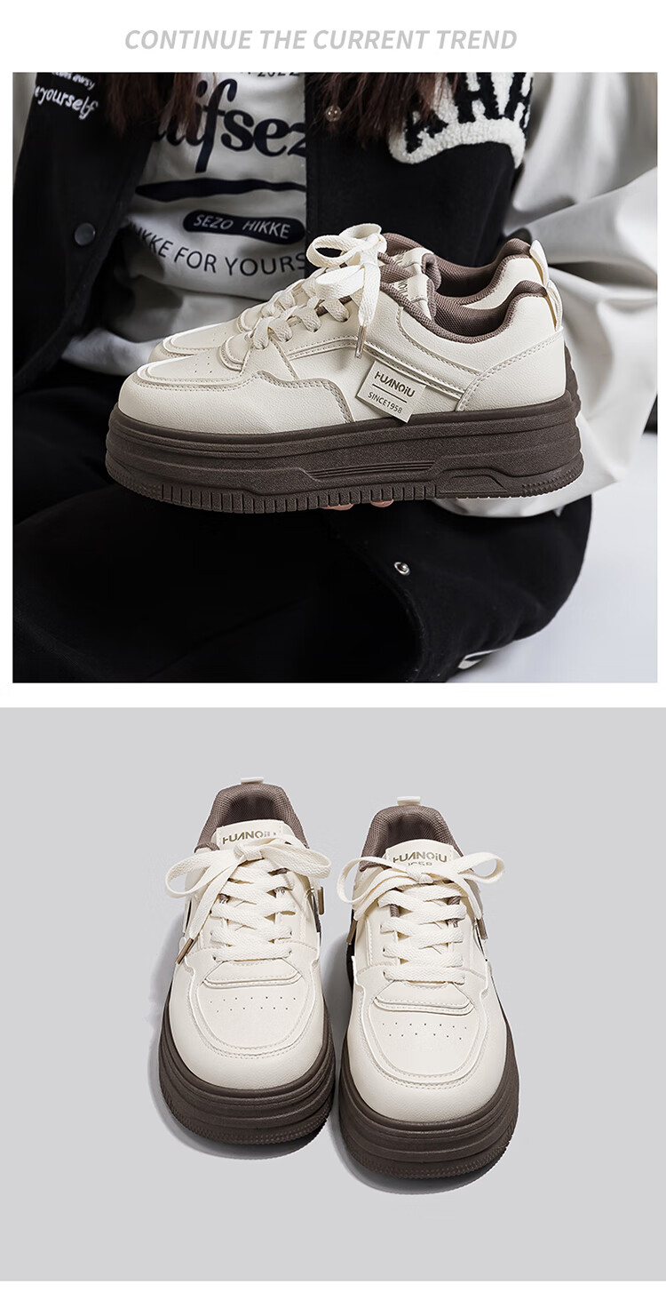 HUANQIU Short Student Lazy Soft-Soled Lightweight Retro Versatile 2026 Spring New Maillard Breathable Sneakers 7