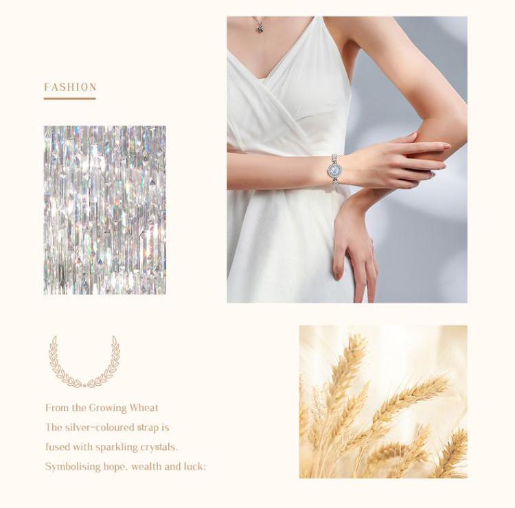 COMLORVEI Flashing Wheat Ear Bracelet, Sweet Girl Exquisite Versatile Wristwatch, British Watch Gift for Women 677 3
