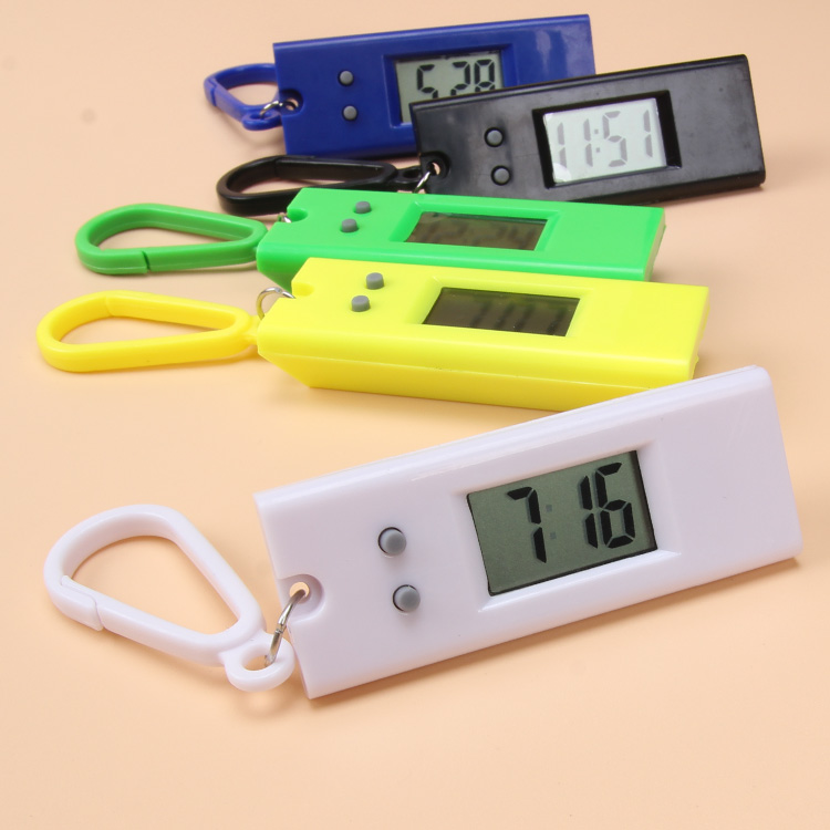 耐摔考试数字电子表表钥匙扣便携式小巧学生小挂表电子手表 黑色