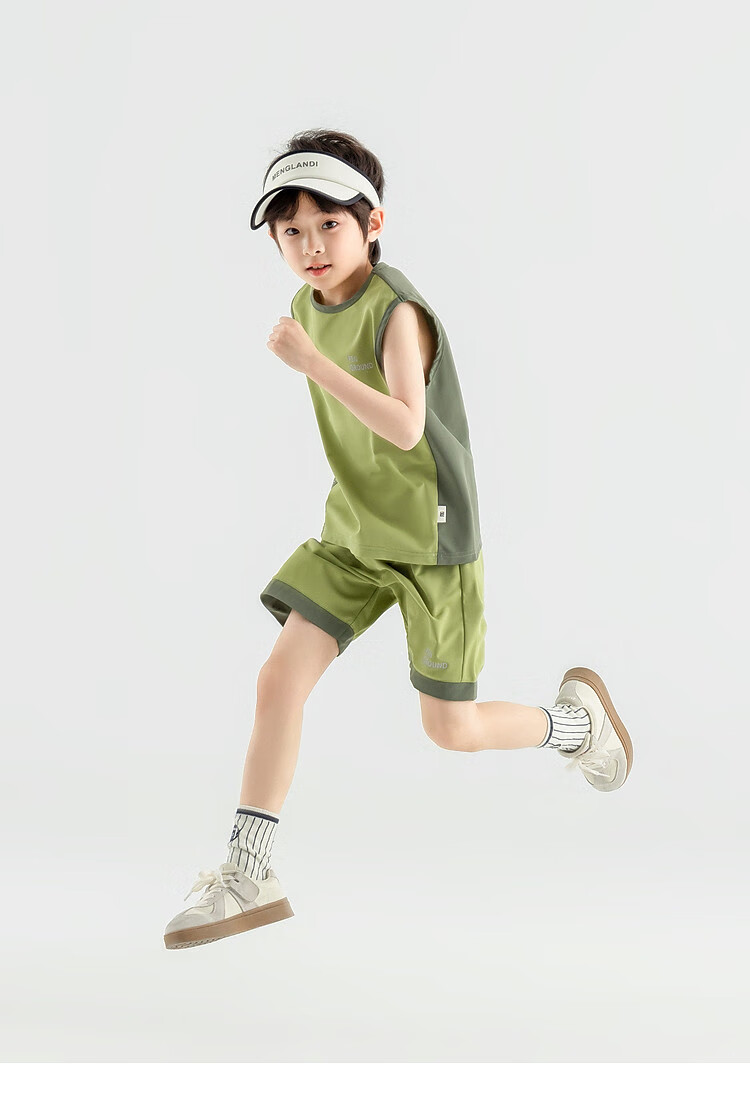 Duoduojia [Smooth And Skin-Friendly] Boys' Running Sports Set, Summer Fitness Training Children's Vest Shorts, Breathable Two-Piece 17