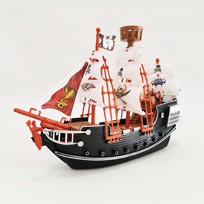 加勒比海盗船玩具模型滑行儿童海贼船舰艇帆船摆件3-4岁5男孩礼物