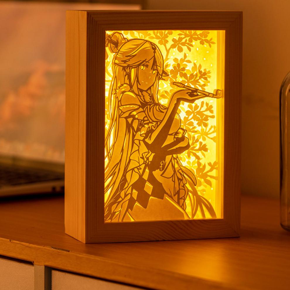 【升级新款】原神纸雕灯周边枫原万叶魈钟离温迪雷电将军diy材料包