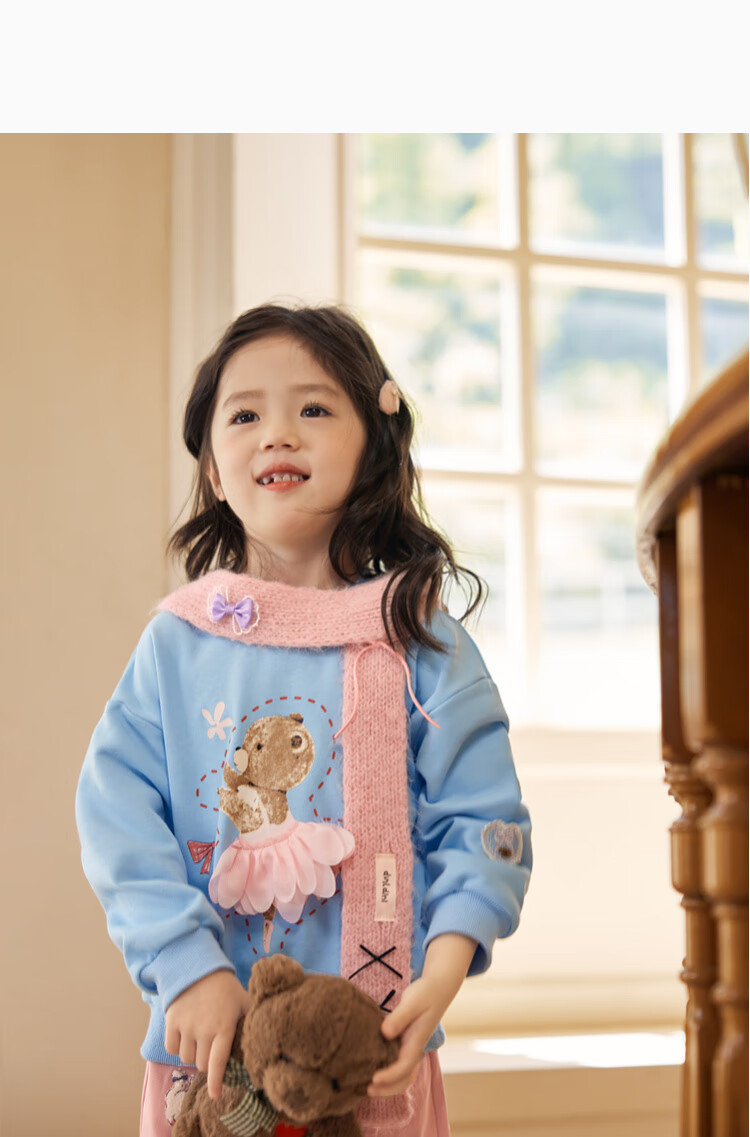 LUSON Little O Baby Okids Children's Clothing, Baby Sweatshirt, Three-Dimensional Fun And Dynamic, 2025 Autumn New Style, Girls' Round Neck Top 15