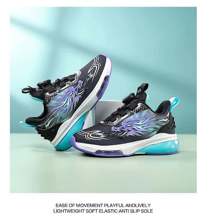 7-PE Boys' Waterproof Leather Running Shoes with Rotary Button Mesh Lightweight Kids' Sports Shoes Spring Autumn 2026 8