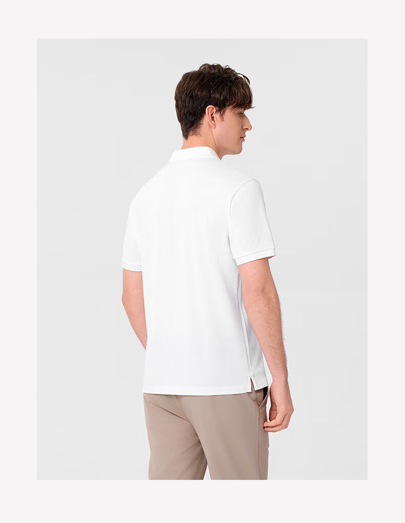 Goldlion GY Short Sleeve Polo Shirt Spring Summer Men's Casual Collared T-Shirt Mulberry Silk TSF0052-PT051 Light Pink 2XL 7