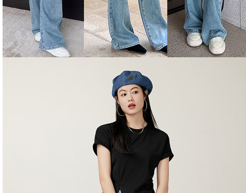 MEIYANG Spring Festival Denim Jeans, High-Waisted Straight Wide-Leg Floor-Length Pants [60 Series in Stock], Washed Blue, XL 17
