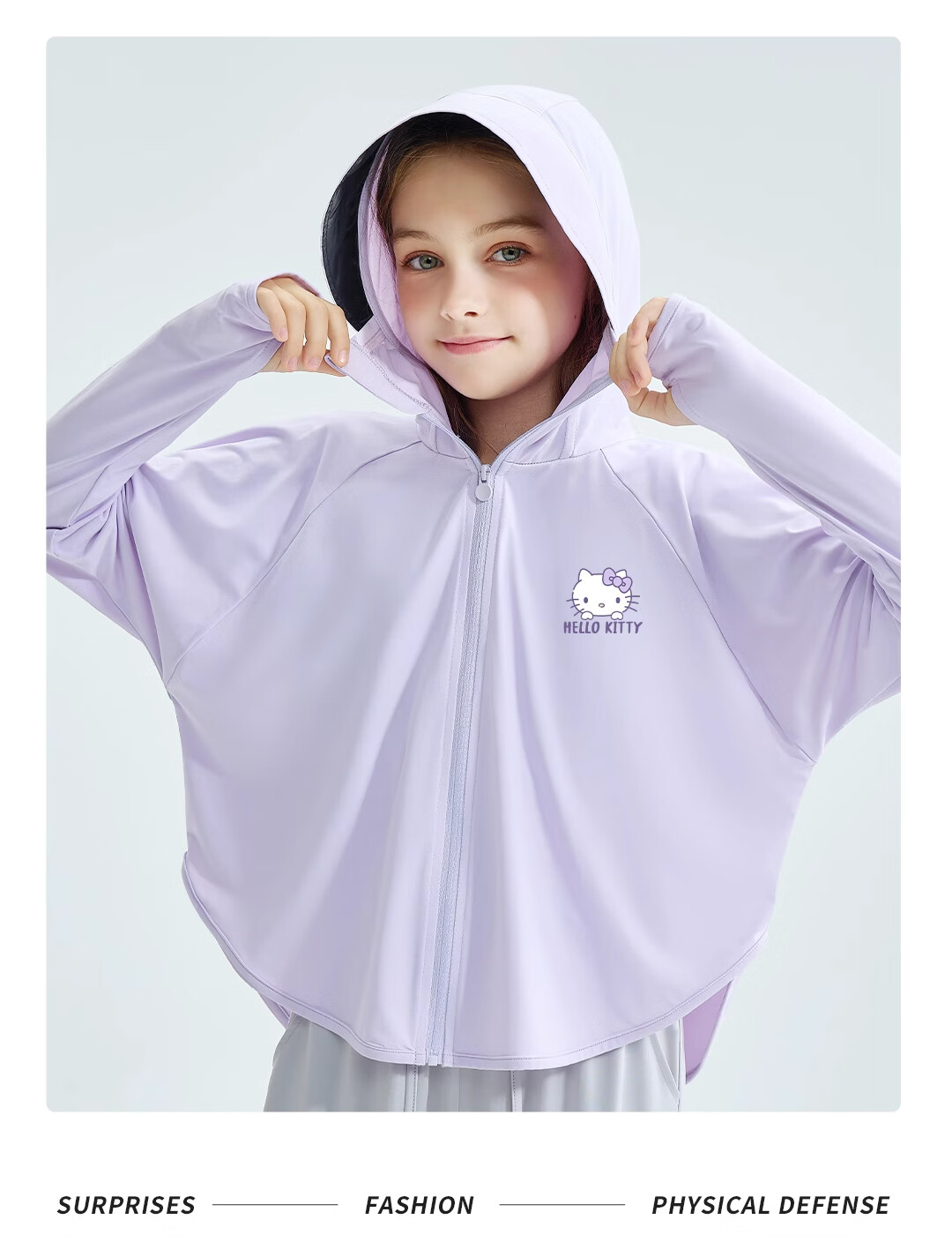 Hello Kitty Girls' Summer Quick-Dry Cooling Sun Protection Jacket Casual Versatile Kids' Sunproof Coat 9