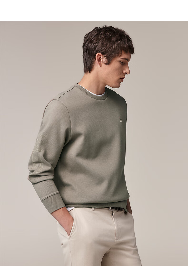 HAZZYS Men's Spring and Autumn Casual Cotton Long Sleeve Pullover Sweatshirt ABTZE0CCX32 14