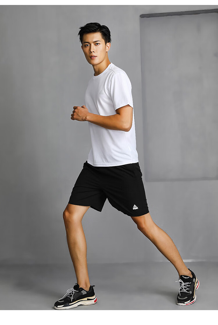 PEAK Men's Short-Sleeve Quick-Dry T-Shirt, Summer Breathable Running Fitness Wear, Sports Sweat-Wicking Casual Morning Jog Badminton Outfit 9