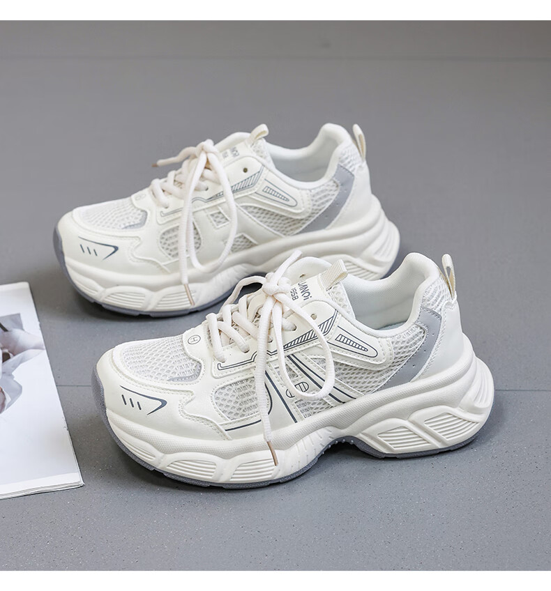 Global Casual 2024 New Mesh Dad Shoes for Women Korean Style Popular Student Shoes Fashionable Versatile Thick-soled Sneakers 11