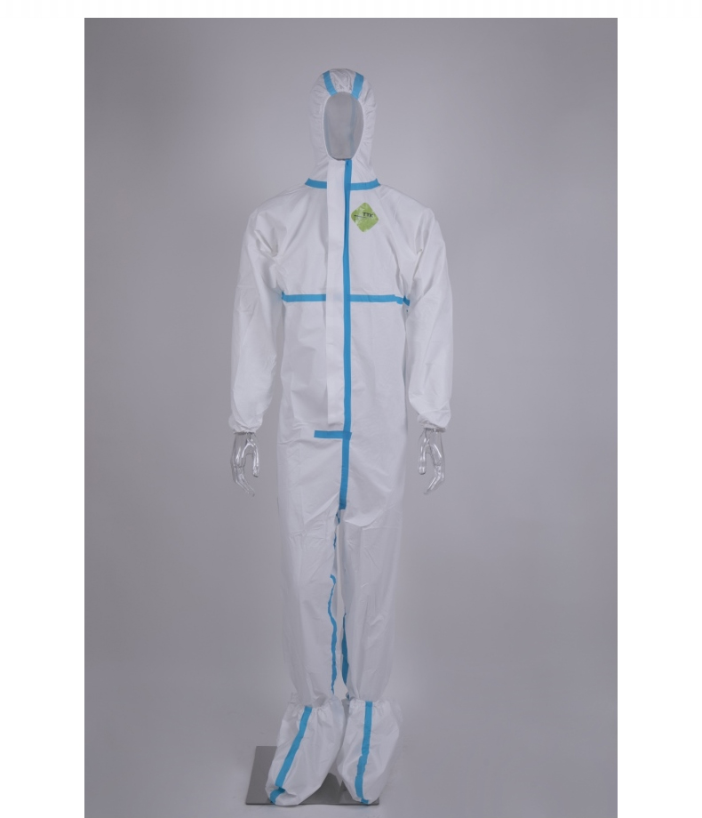 涂泰克ttk一次性医用防护服无菌型隔离衣防护服成人坐飞机连身式带帽