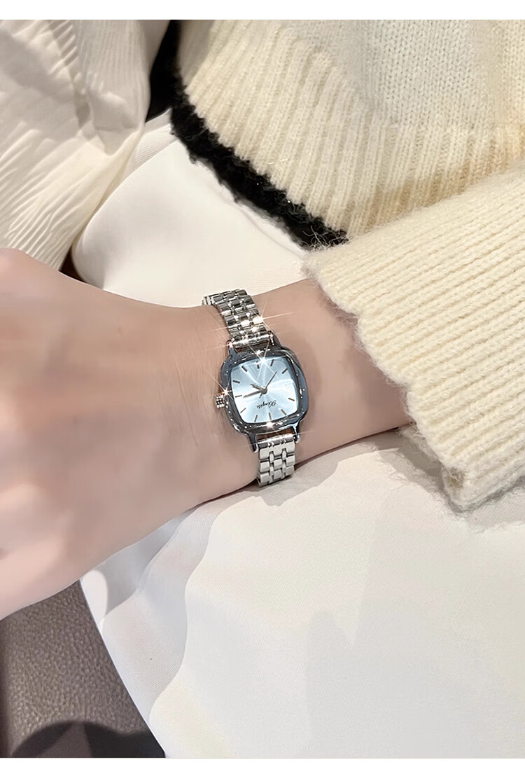 GEORGCOUNT Sugar Cube Watch for Women, 2025 New High-End Ladies Quartz Watch, Light Luxury Elegant Simple Square Watch, Waterproof Women's Model 11