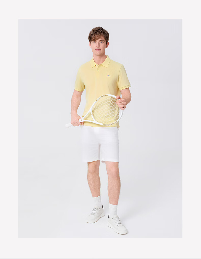 Goldlion GY Short Sleeve Polo Shirt Men Cotton T-Shirt TSF0048-ND153A White M 12
