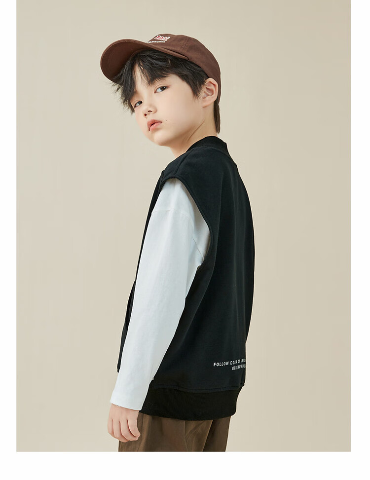 Duoduojia Baseball Vest, Children's Spring And Autumn Style 2026, Boys' Casual Sports Vest, Sleeveless Jacket for Older Childre 14