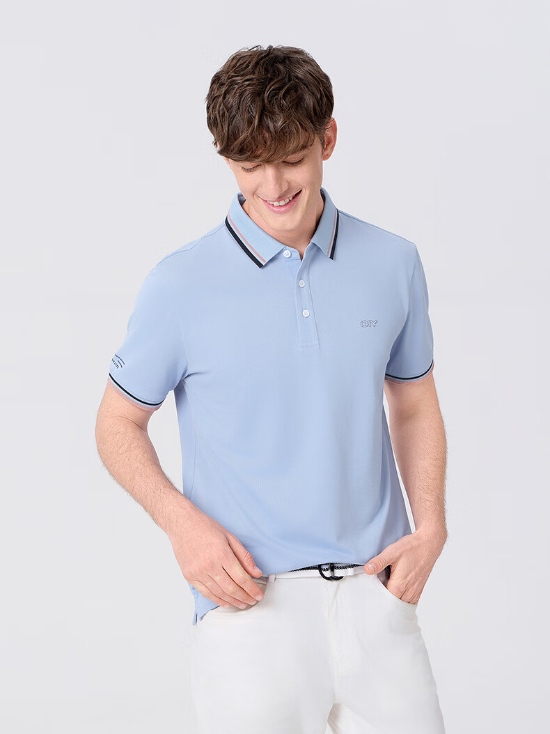 Goldlion GY [Cool Touch] Men's Polo Shirt, Short Sleeve, Summer New Style, Casual Versatile Collared T-Shirt, White, XL 14