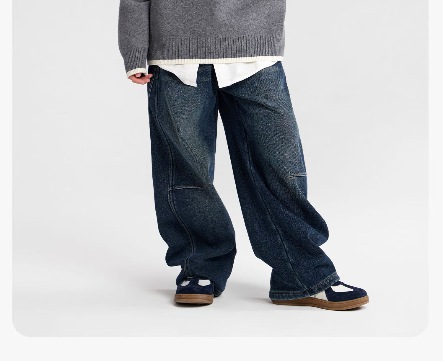 Zuo Xi Boys Sweater Autumn Winter Children's College Style Knitwear 2025 New Big Kids Winter Clothes Gray 130 26