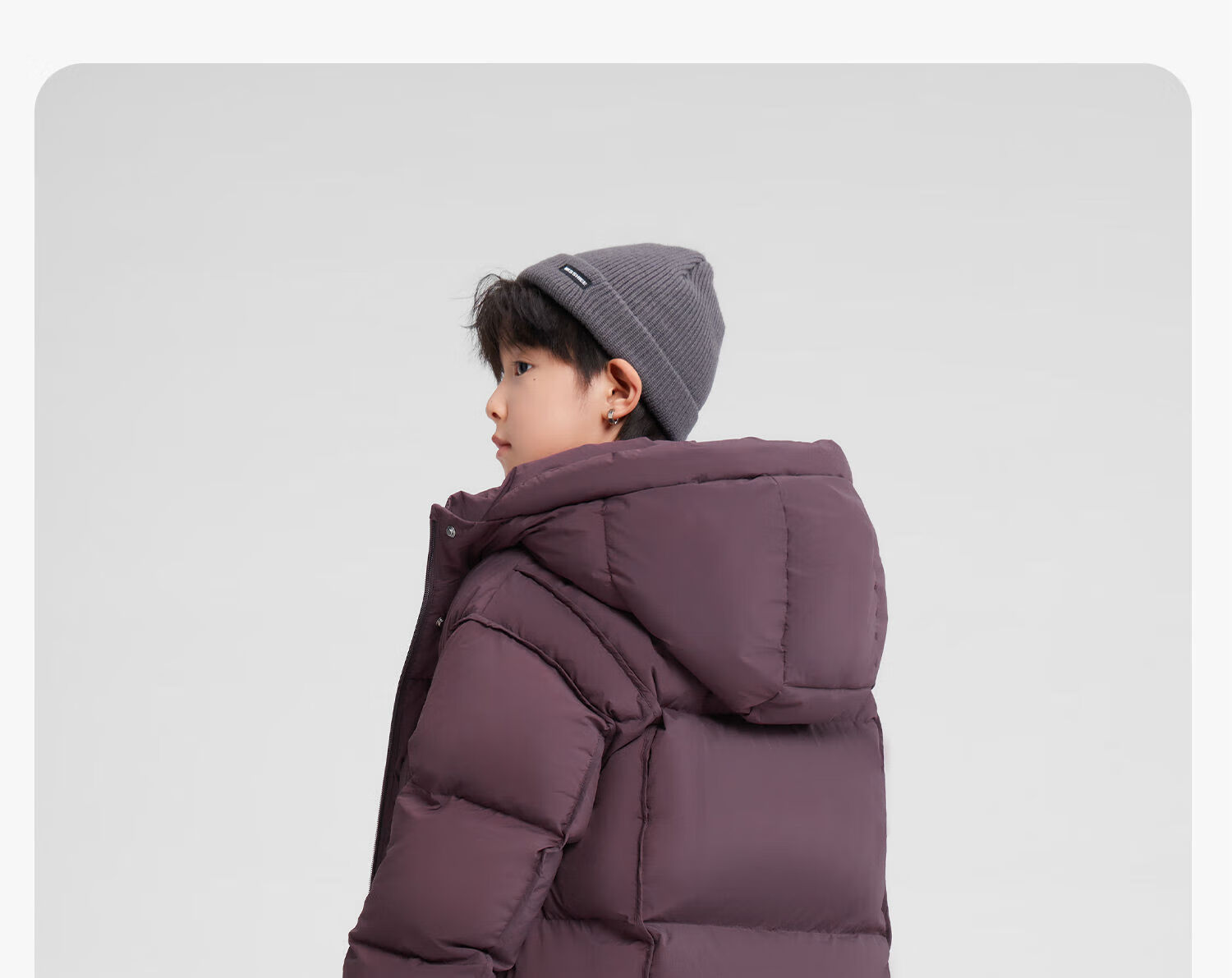 Zuo Xi Boys' Mid-Length Down Jacket Winter Warm Thickened Hooded Coat Red Size 130 New Year Outfit 62