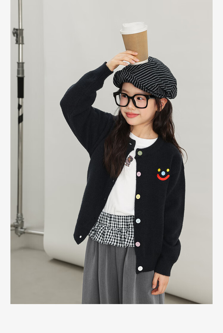 LUSON Chen Dazhu Girls' Knit Cardigan Autumn 2025 New Big Kids Fashion Children's Sweater 16