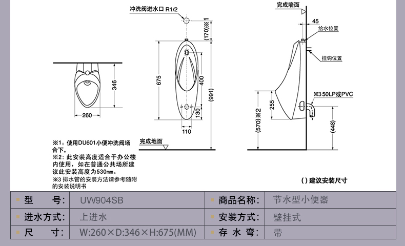 小便器预埋尺寸及图解图片