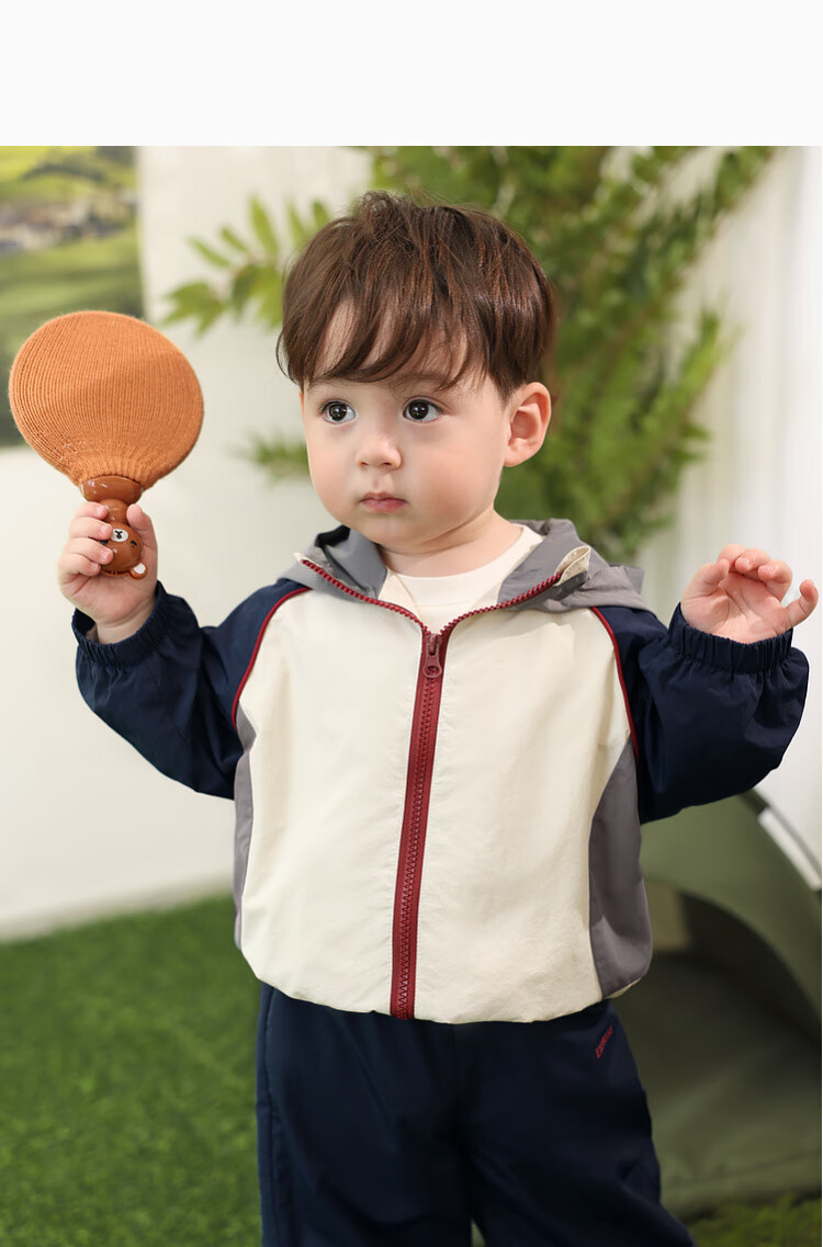 LUSON Baby Boy Sports Windbreaker Set, Spring And Autumn 2025 New Style Long-Sleeve Jacket, Outdoor Long Pants, Infant Autumn Outfit 4
