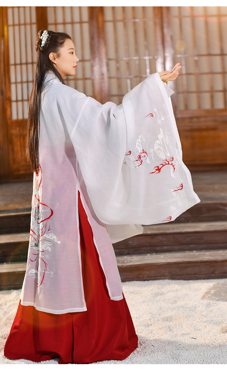 【优选品质】 & 汉服女大袖衫狮火凌云原创祥狮流云绣花广袖仙情侣cp
