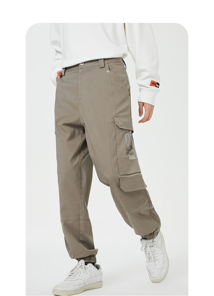 jackjones杰克琼斯秋季工装裤男潮流束脚裤休闲裤222314014 e40黑色