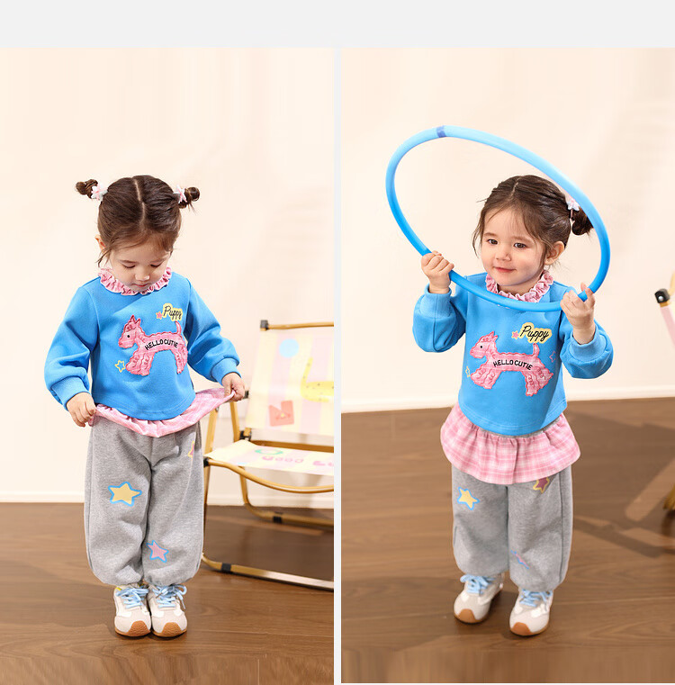 LUSON Little O Dad Baby Girl Sweatshirt Autumn Outfit 2025 New Cartoon Long Sleeve Baby Clothes 20