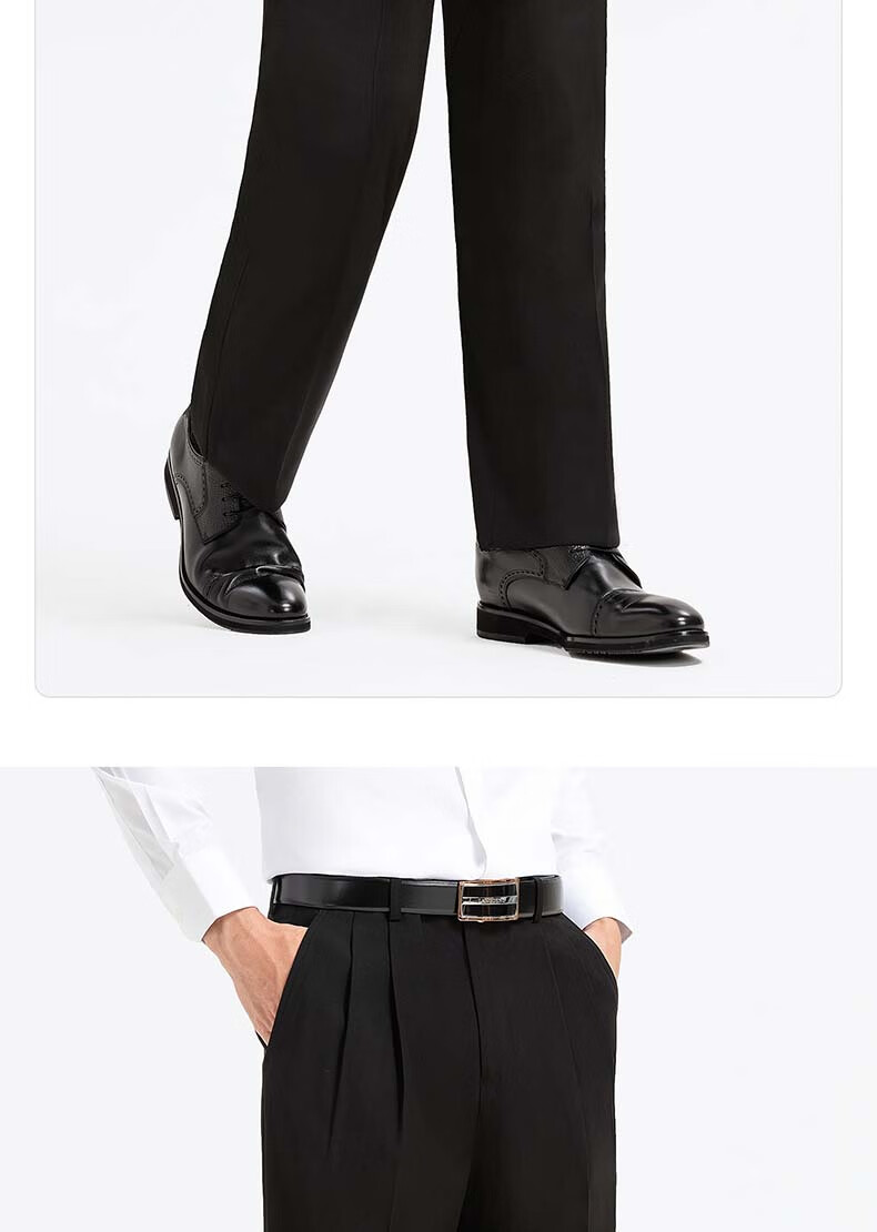 Langdeng Business Men's Formal Dress Pants Spring Autumn New Easy-Care Straight Slim Fit Commuter Suit Trousers for Men 18