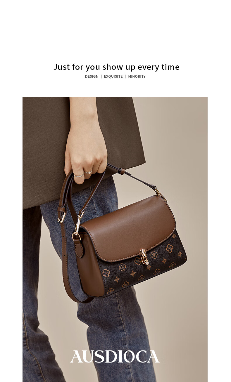 Audi Jia Women's Bag 2026 New Simple Small Square Shoulder Bag Middle-aged Mom Crossbody Bag Birthday Gift 9