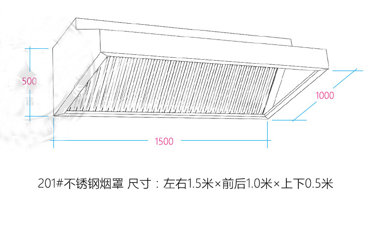 定做不鏽鋼油煙罩商用排煙罩油煙淨化機酒店食堂廚房大功率抽油煙機