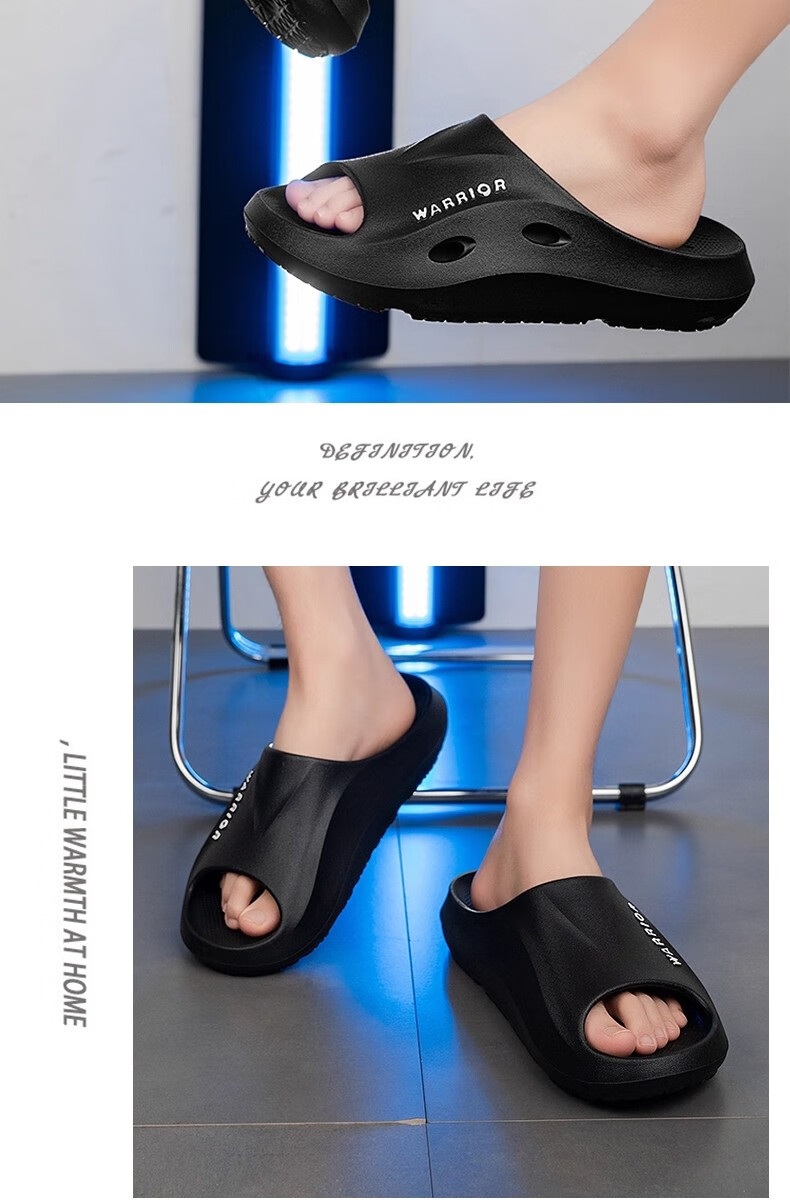 Huili Sports Slippers for Men, Summer Outdoor Wear, Non-Slip Beach Sandals, EVA Bathroom Shower Slide Sandals, Gray, Size 40-41 8
